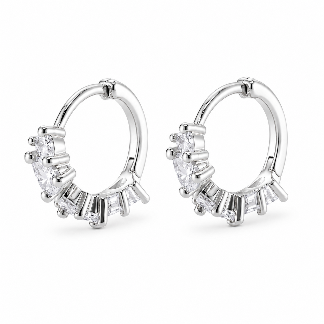 Orion Cascade Silver Huggies
