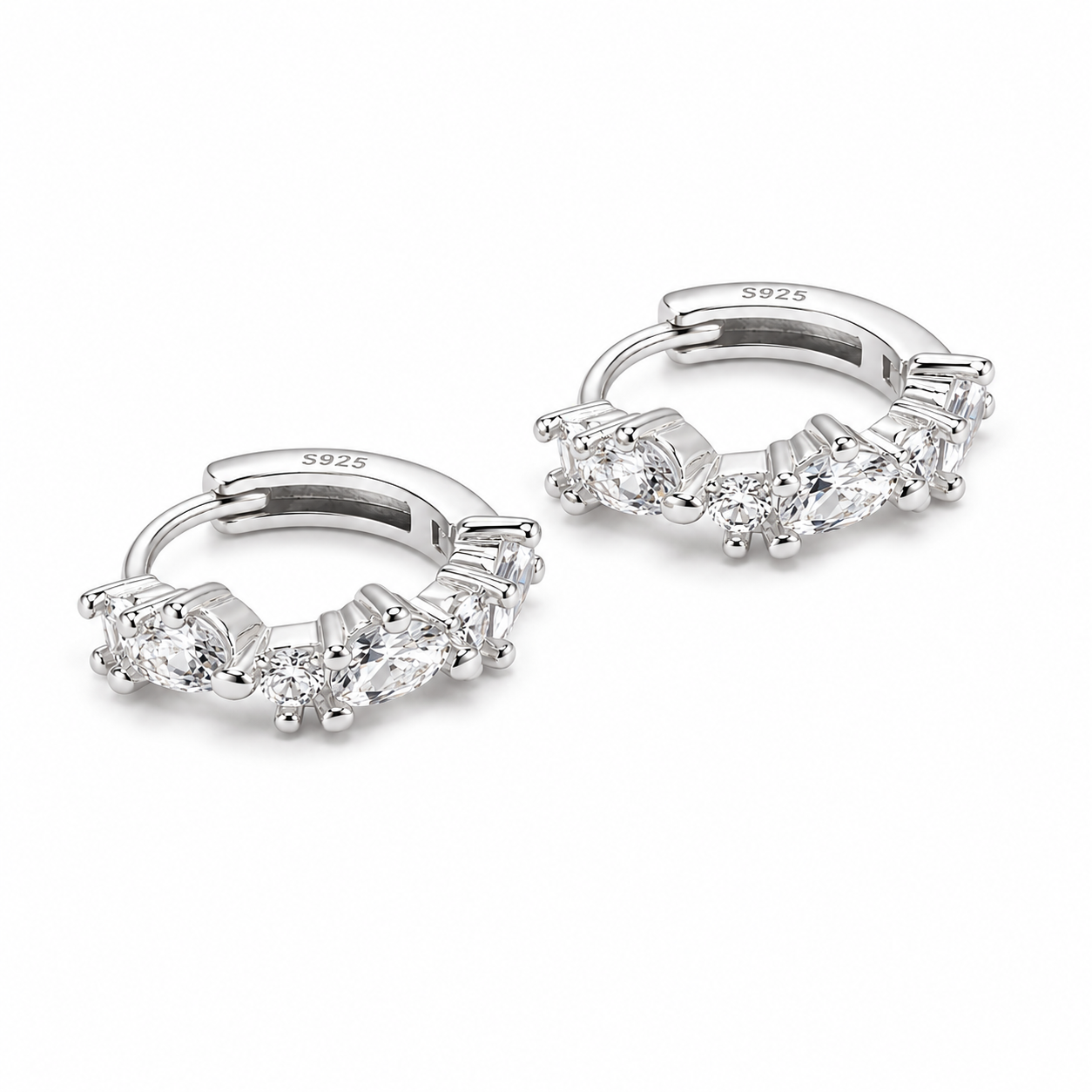 Orion Cascade Silver Huggies