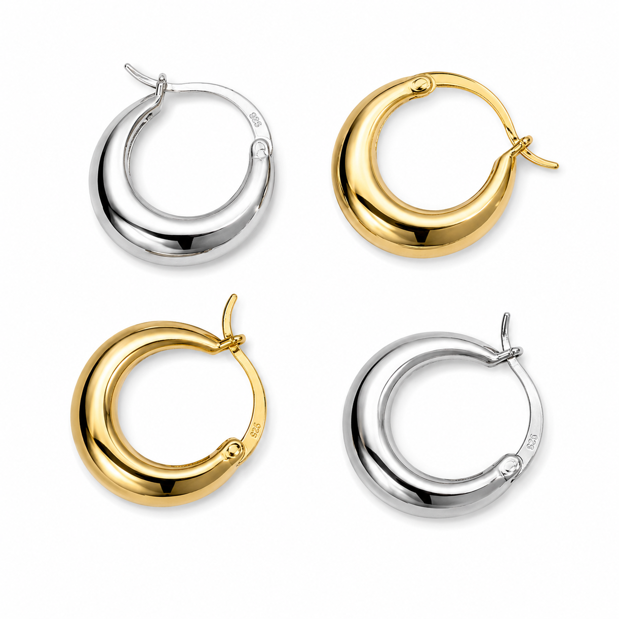 Lunara Classic Silver Hoops