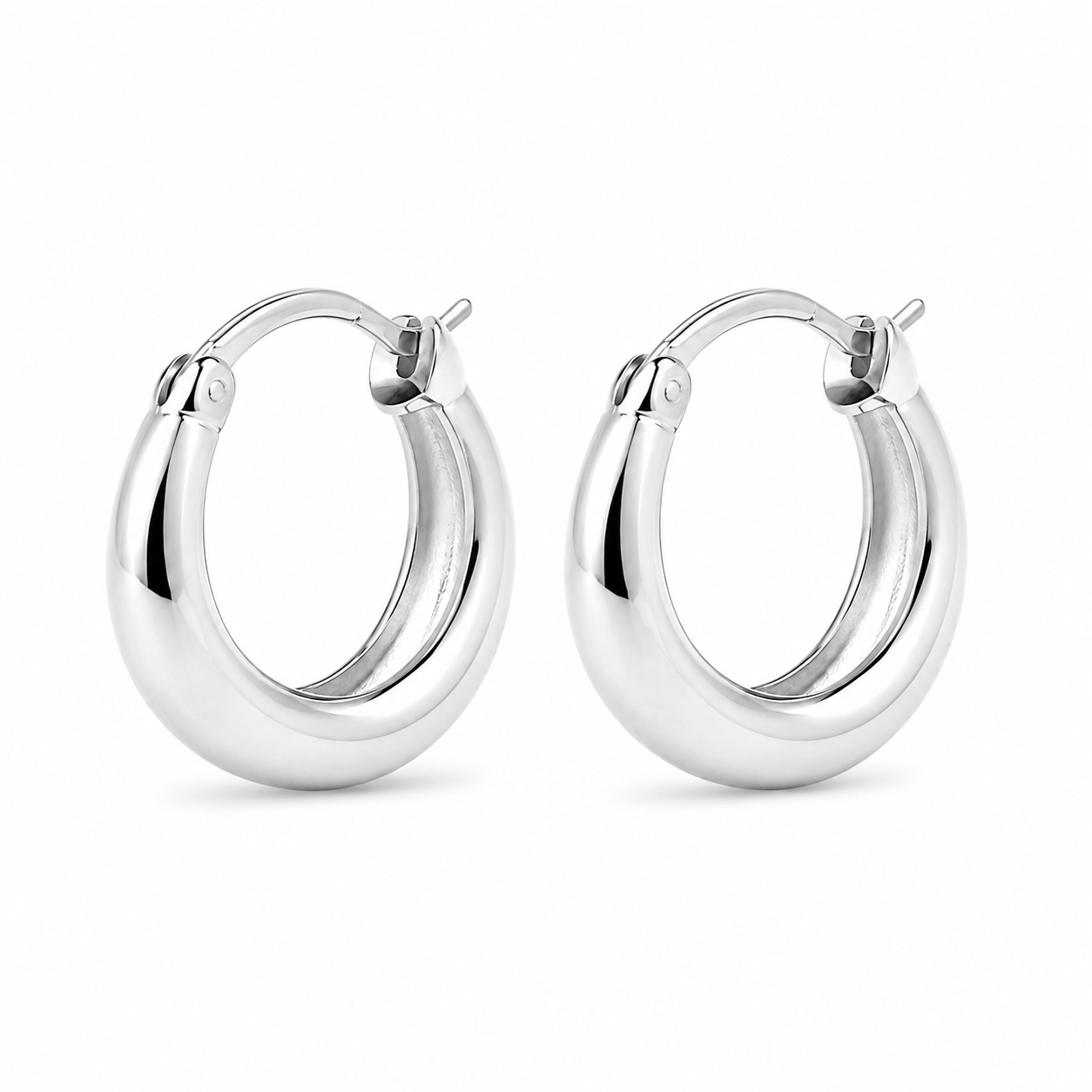 Lunara Classic Silver Hoops