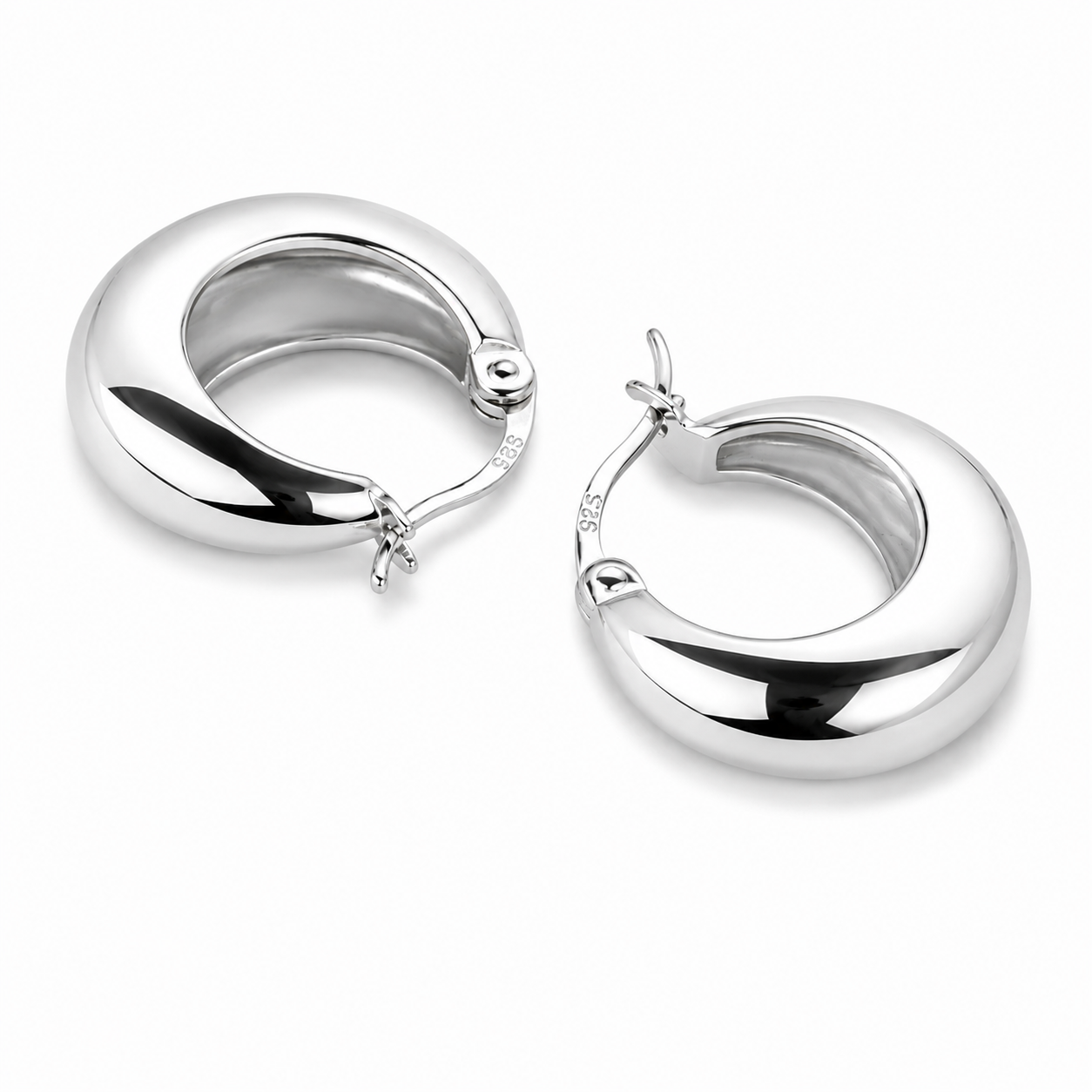 Lunara Classic Silver Hoops