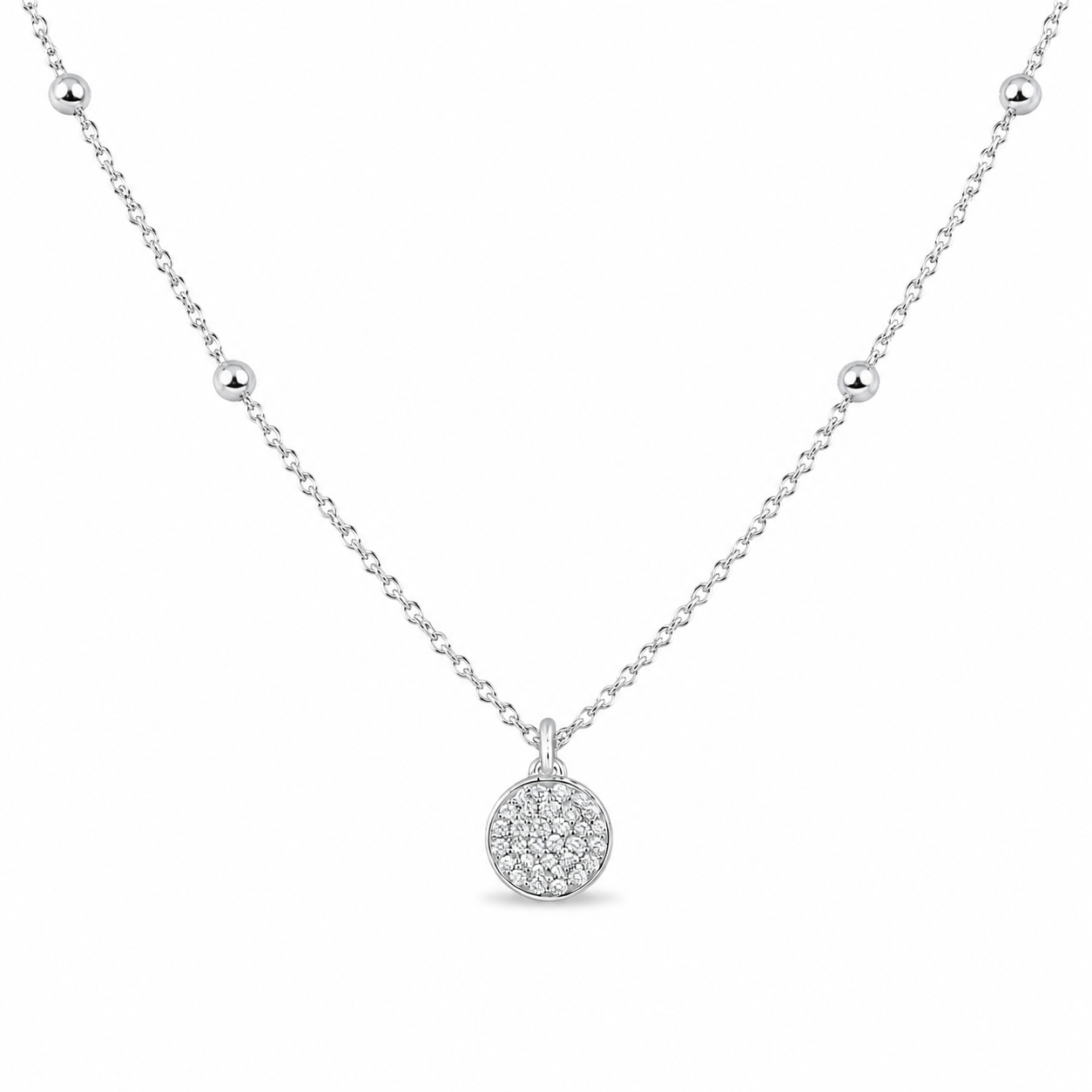 Collier pendentif fleur délicate en vermeil or et oxyde de zirconium