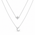Collier pendentif fleur délicate en vermeil or et oxyde de zirconium