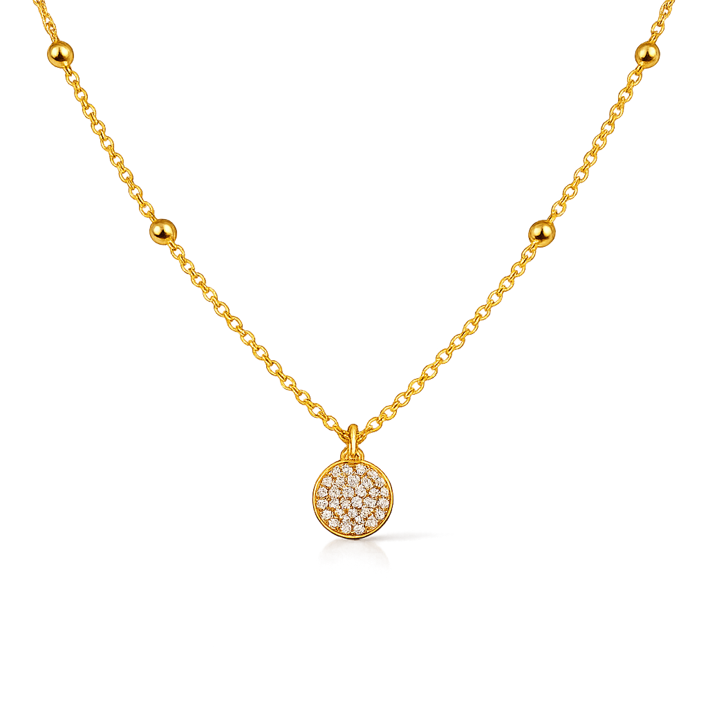 Collier pendentif fleur délicate en vermeil or et oxyde de zirconium
