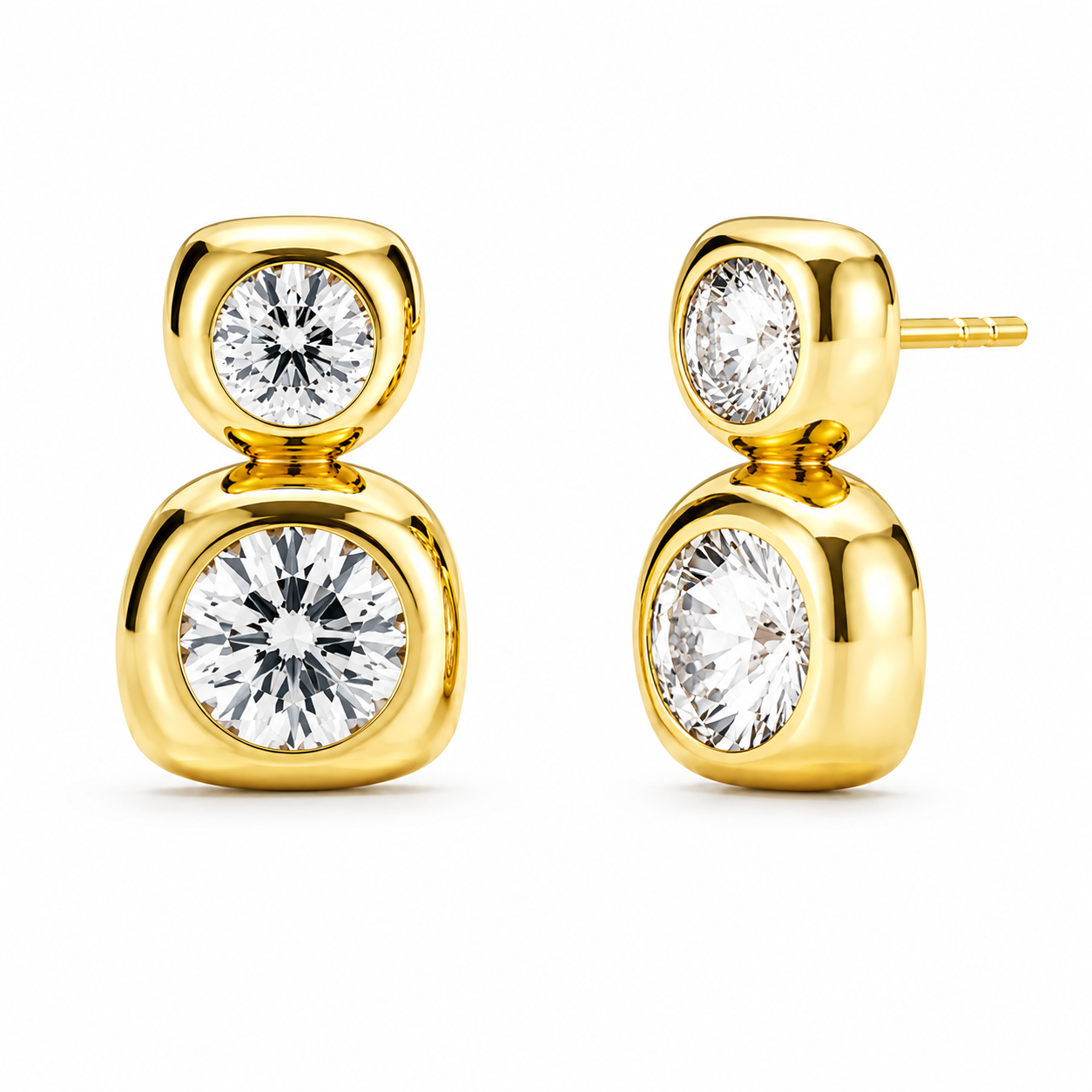 Iris Duo 14K Gold Filled Moissanite Earrings
