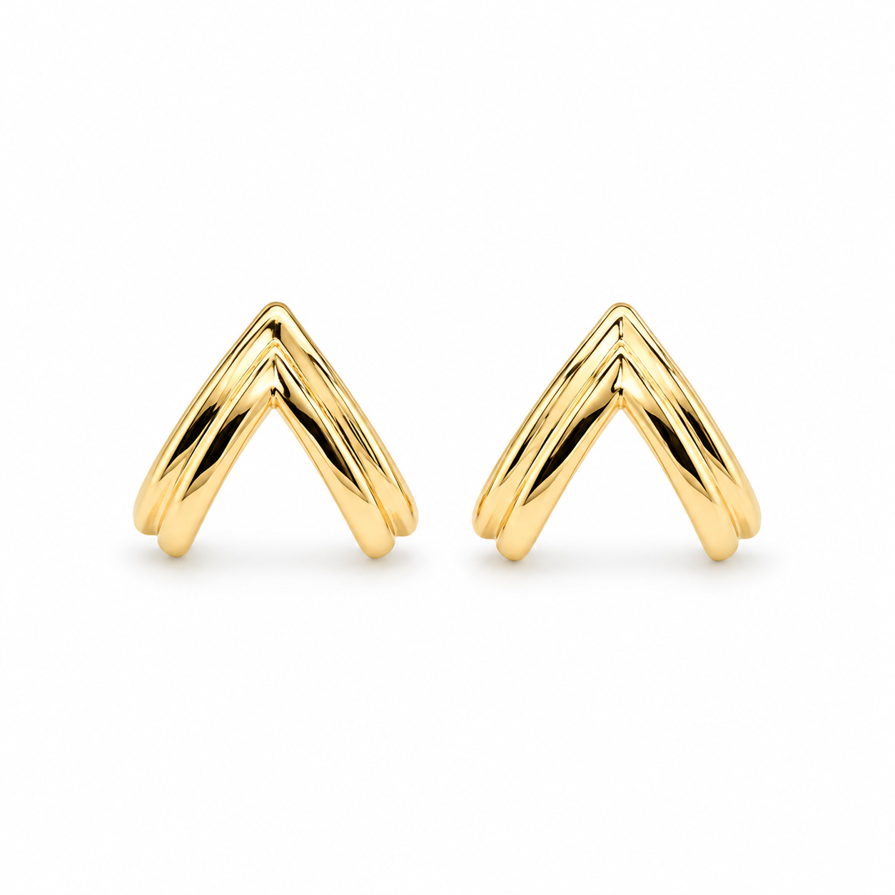 Kaia Gold Chevron Stud Earrings