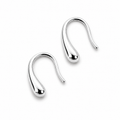 Teardrop 925 Sterling Silver Drop Earrings – Sleek Sculptural Hook Earrings, Gift for Her