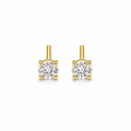 4MM 18K Gold Vermeil CZ Stud Earrings – Round Brilliant Cubic Zirconia Studs, Gift for Her