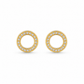 Halo 18K Gold Vermeil CZ Stud Earrings – Circle Pave Halo Studs, Gift for Her