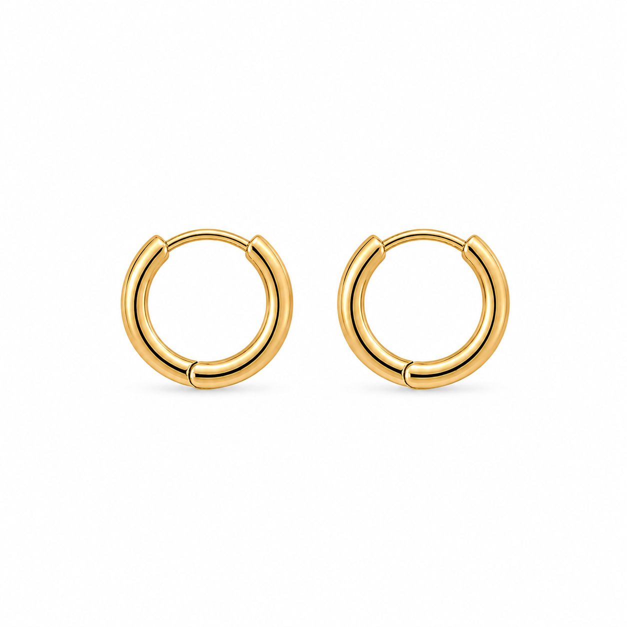 10MM 18K Gold Vermeil Huggie Hoop Earrings – Classic Polished Hoops, Gift for Her