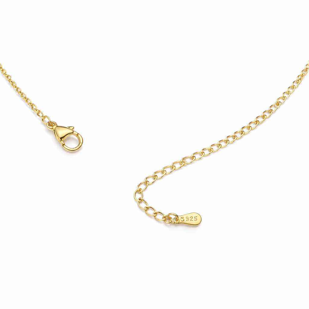 Dainty Flower Pendant Gold Vermeil CZ Necklace