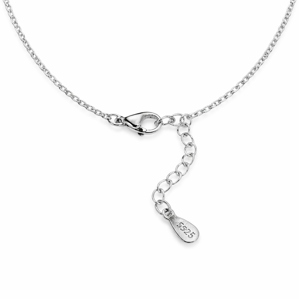 Sakura Pendant 925 Sterling Silver CZ Necklace