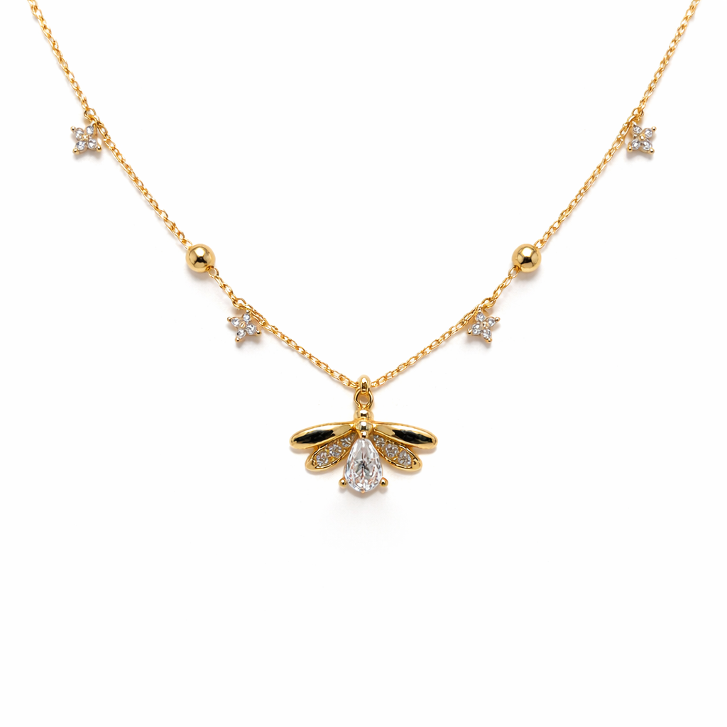 Lotus Bloom Pendant with Mini Flowers Gold Vermeil Necklace