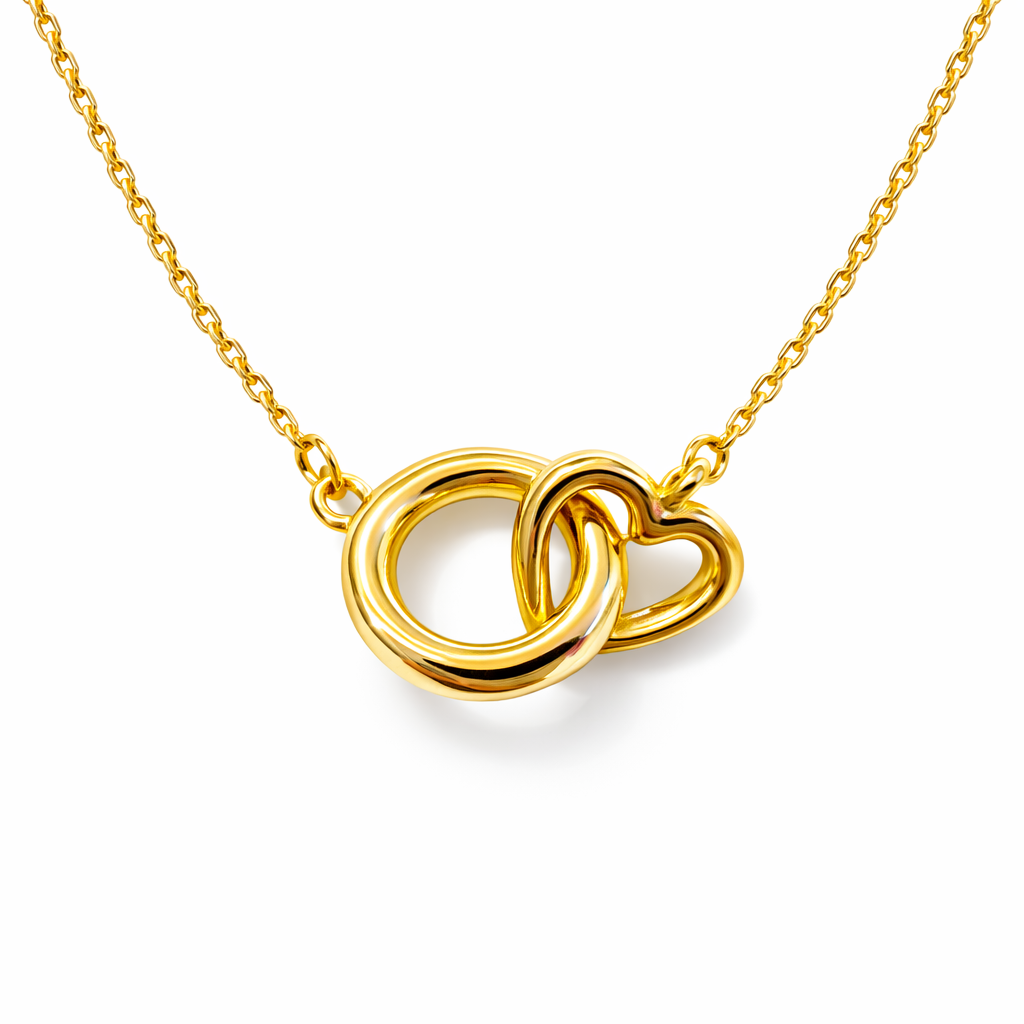 Infinity Heart Pendant Gold Vermeil Necklace