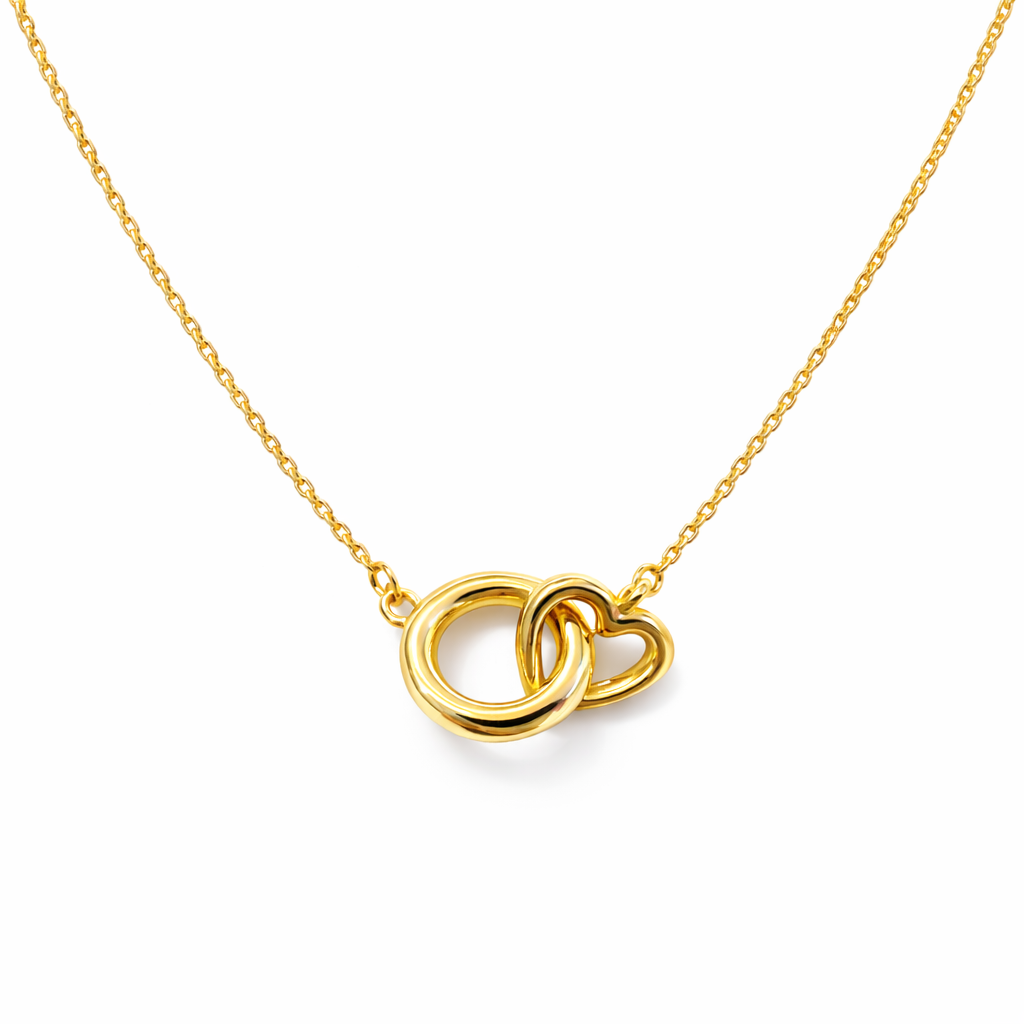 Infinity Heart Pendant Gold Vermeil Necklace