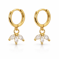 Lotus Gold Vermeil Hoop Earrings – Dainty Floral Huggie Hoops, Gift for Her