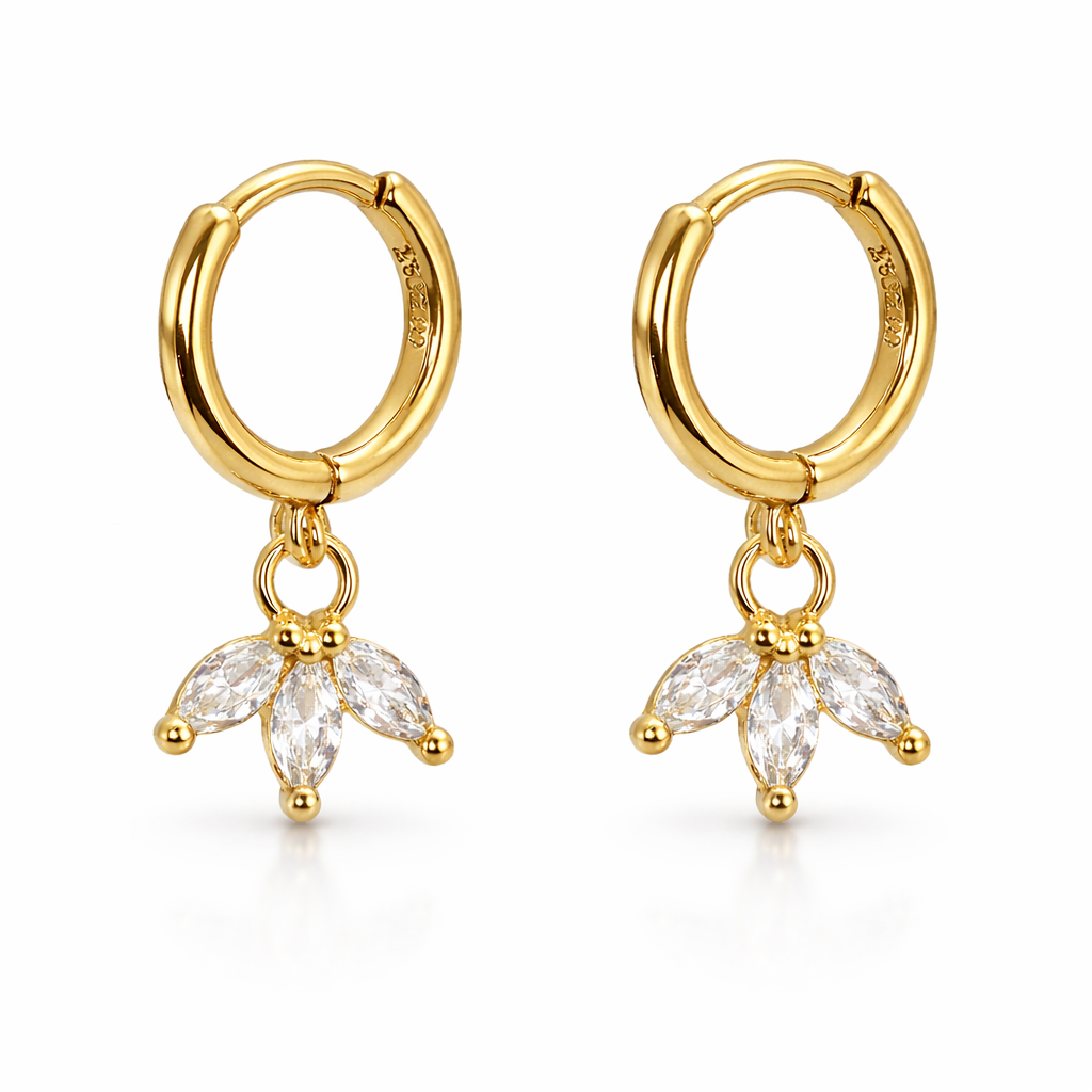 Lotus Gold Vermeil Hoop Earrings