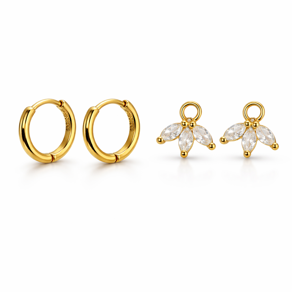 Lotus Gold Vermeil Hoop Earrings