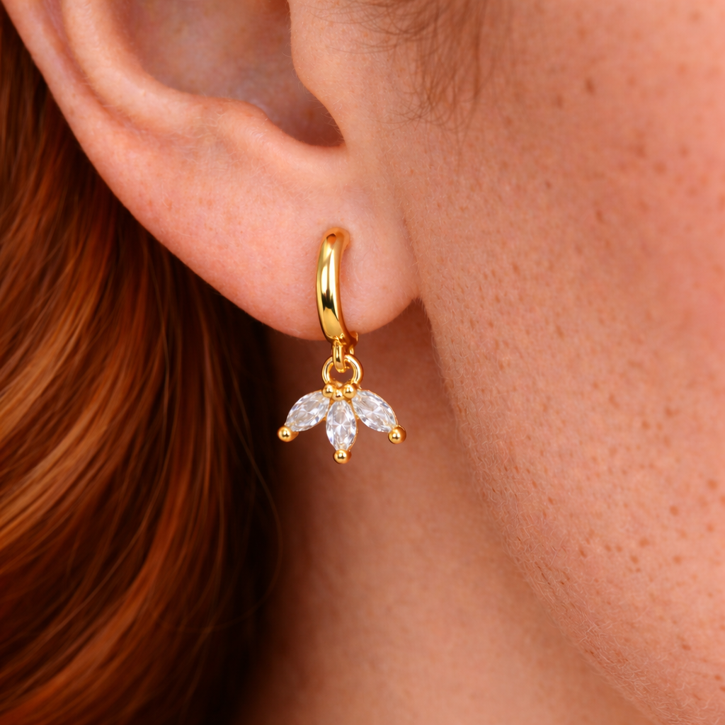 Lotus Gold Vermeil Hoop Earrings
