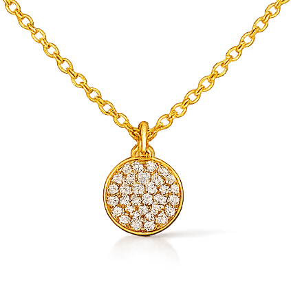 Collier pendentif fleur délicate en vermeil or et oxyde de zirconium