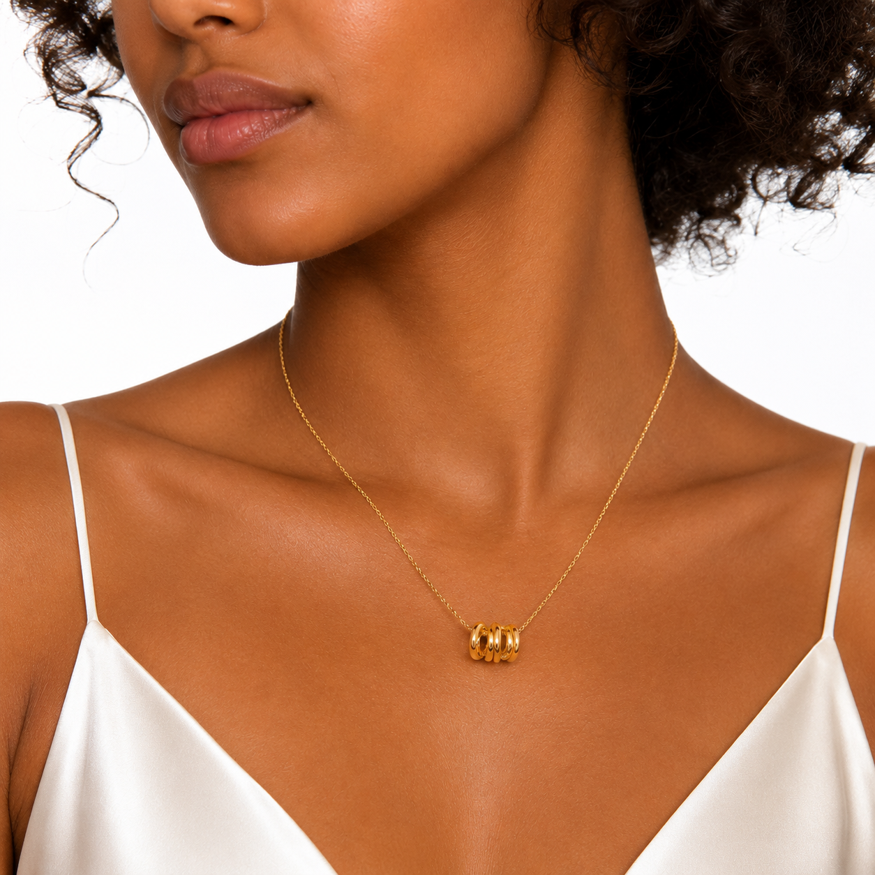 Leia Gold Molten Pendant Necklace