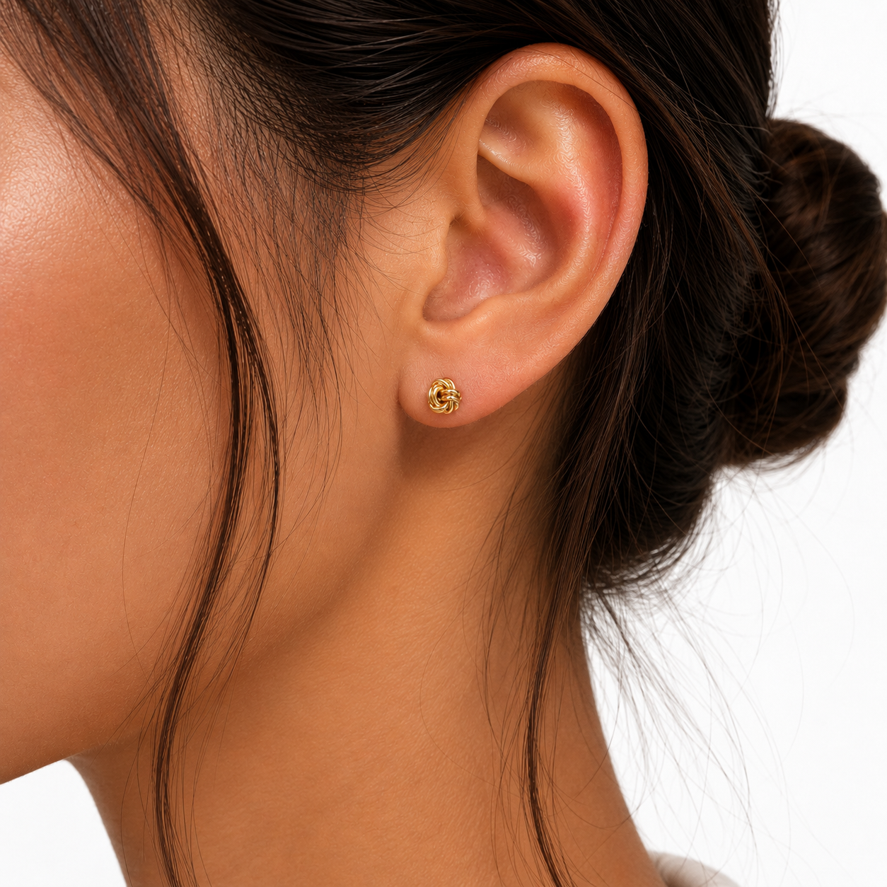 Amara Gold Knot Stud Earrings