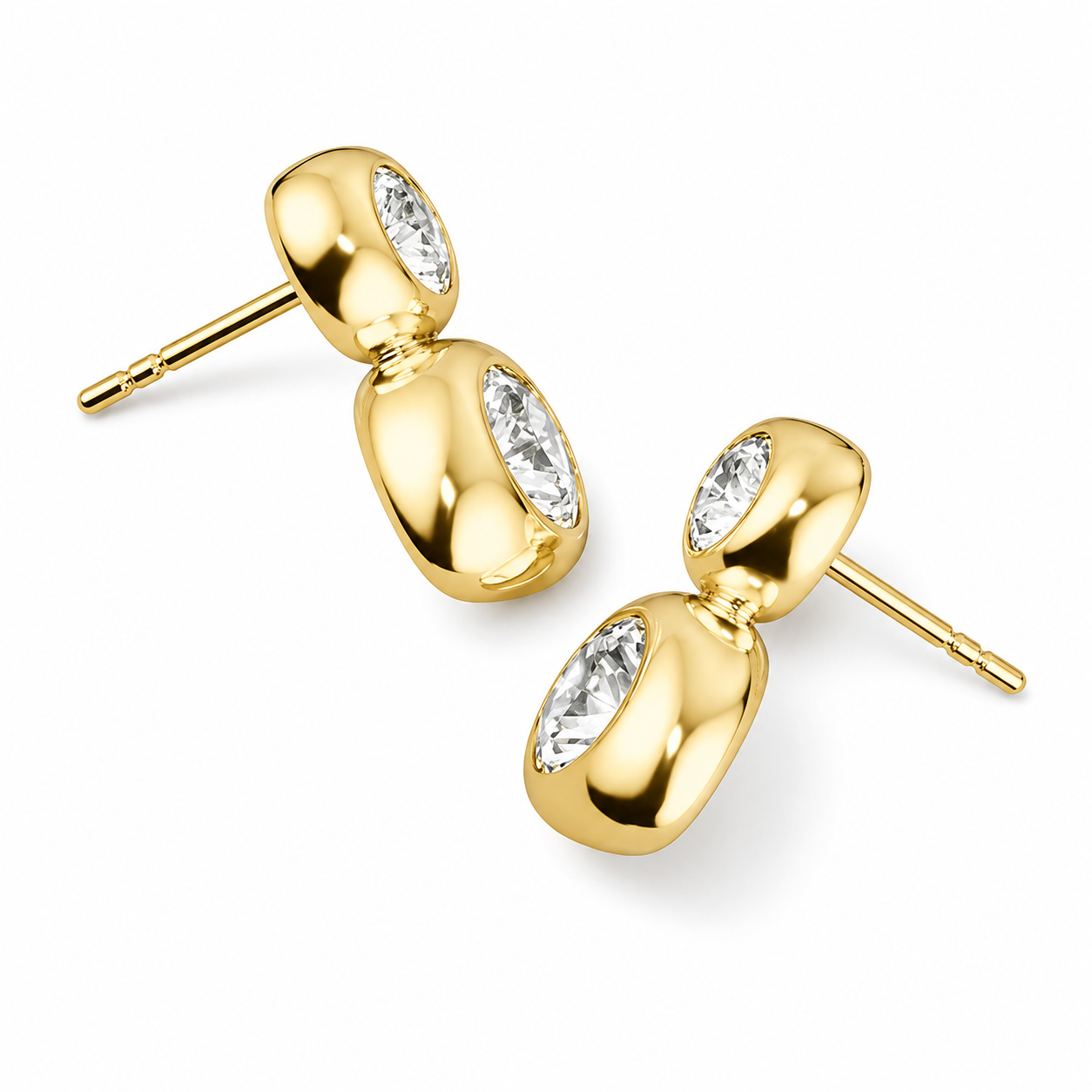 Iris Duo 14K Gold Filled Moissanite Earrings