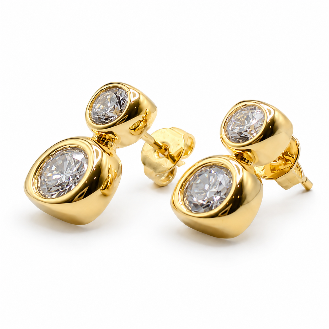 Iris Duo 14K Gold Filled Moissanite Earrings