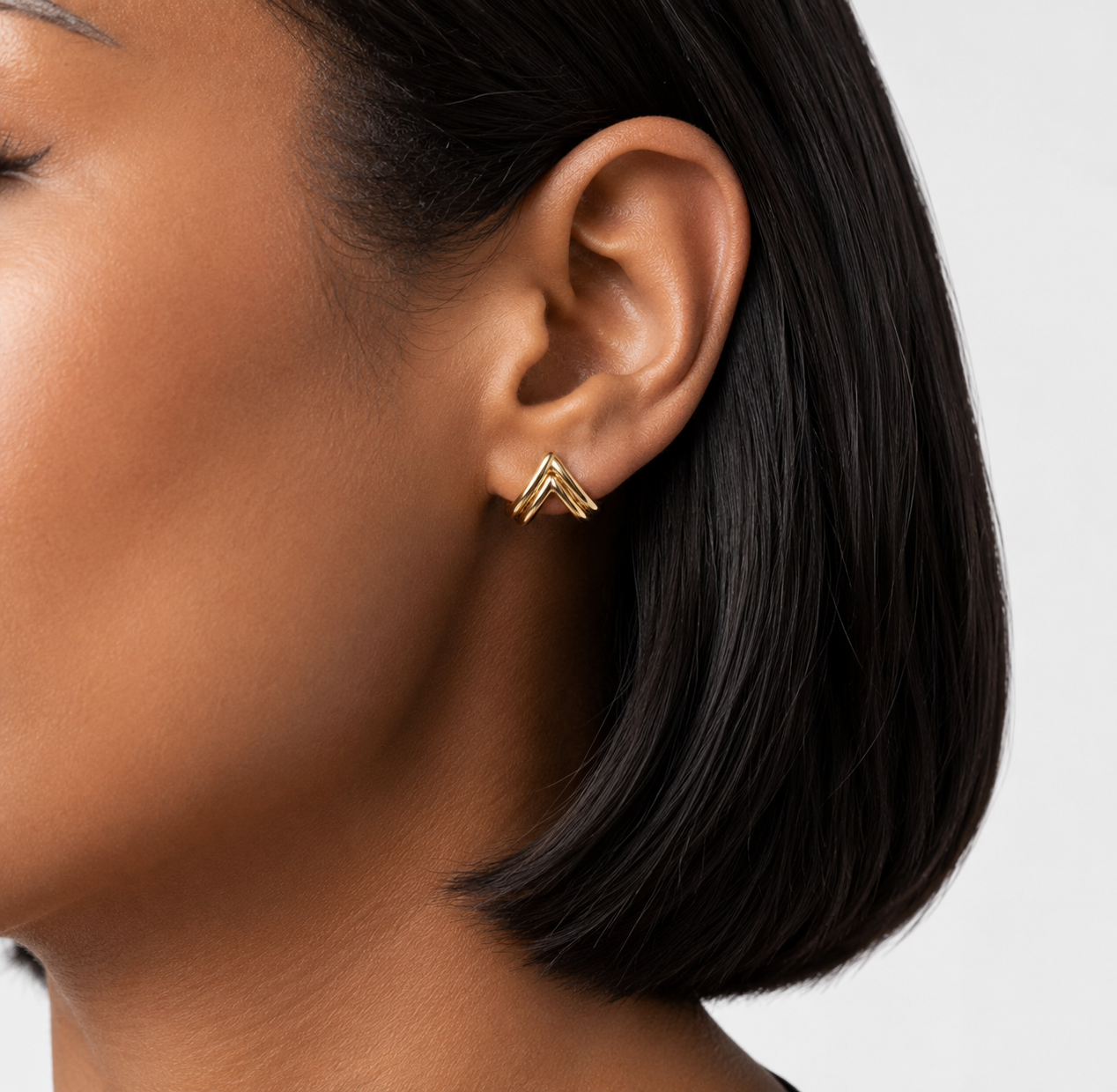 Kaia Gold Chevron Stud Earrings