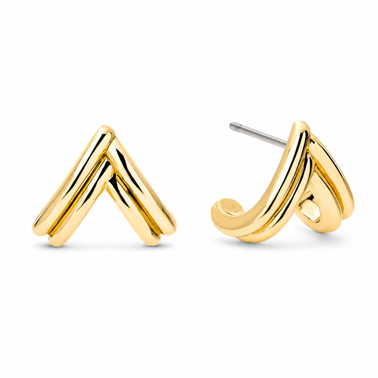 Kaia Gold Chevron Stud Earrings