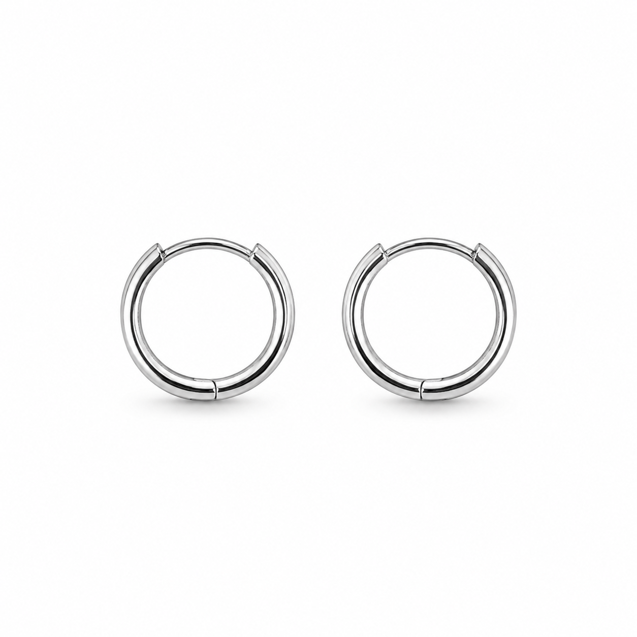 Close-Up 16mm Sterling Silver Hoop Earrings – Hinged Clasp, Hypoallergenic