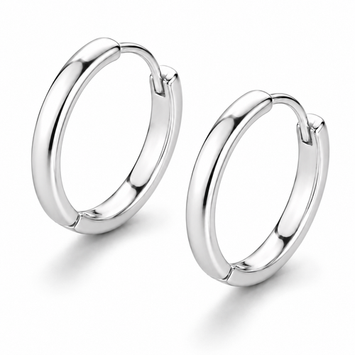 20mm 925 Sterling Silver Hoop Earrings – Classic Polished Medium Hoops, Gift for Her