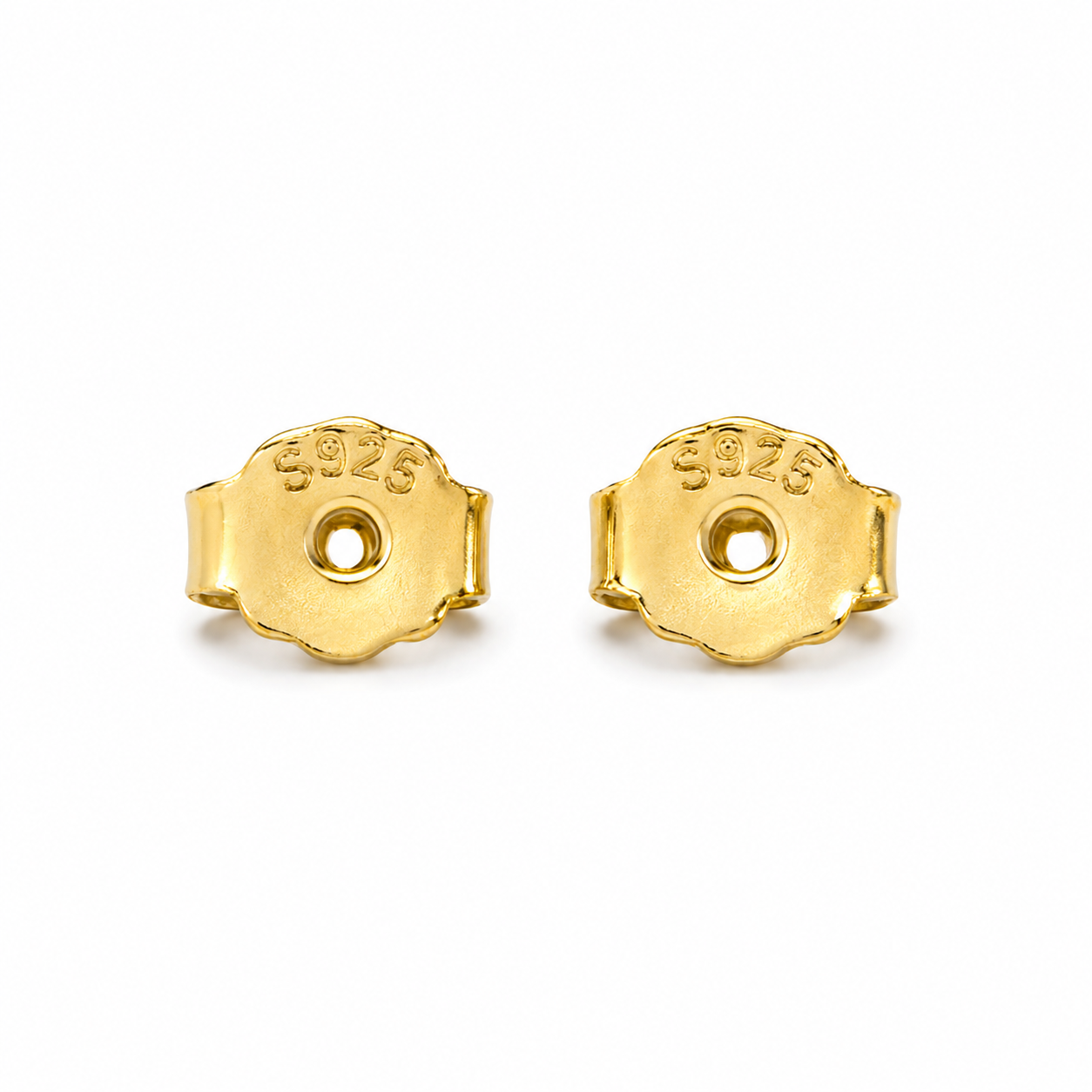 Side View 4MM Gold Vermeil Cubic Zirconia Studs – Everyday Luxury Jewelry