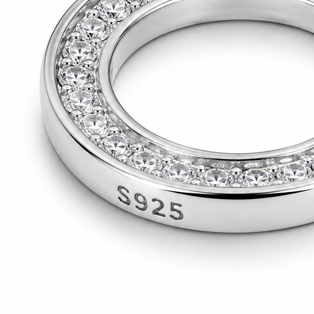 Side View Halo Sterling Silver CZ Stud Earrings – Minimalist Luxury Fine Jewelry