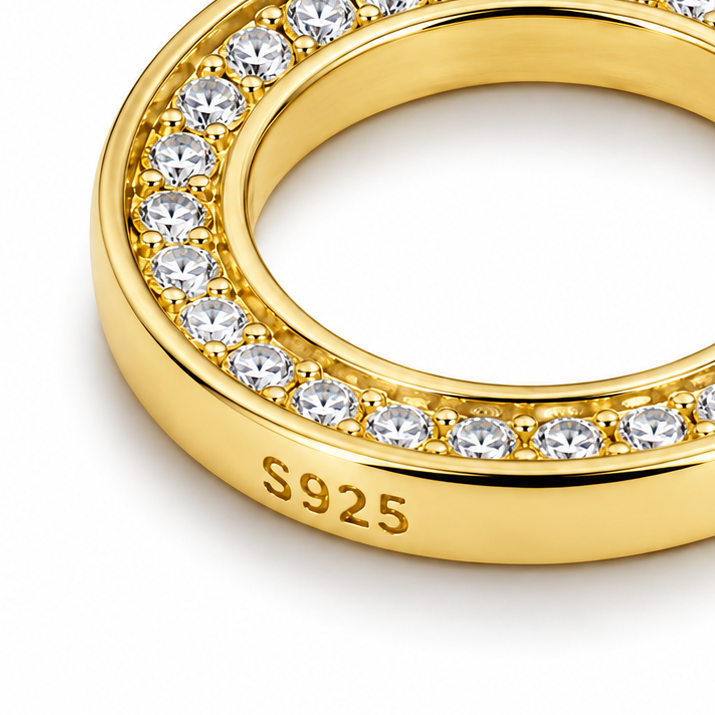 Side View Halo Gold Vermeil CZ Stud Earrings – Minimalist Luxury Fine Jewelry