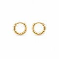 8MM 18K Gold Vermeil Huggie Hoop Earrings – Classic Polished Mini Hoops, Gift for Her