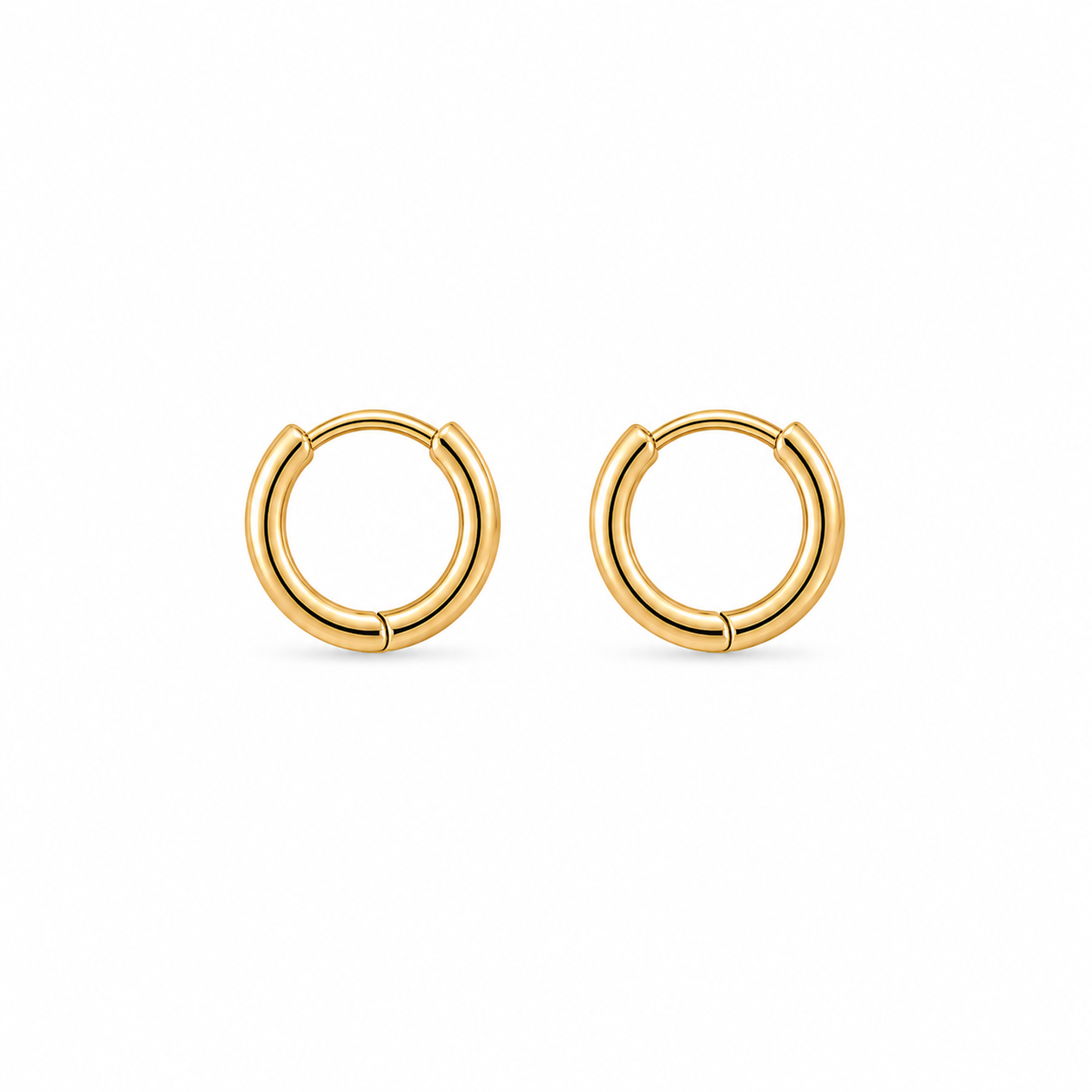 8MM 18K Gold Vermeil Huggie Hoop Earrings – Classic Polished Mini Hoops, Gift for Her