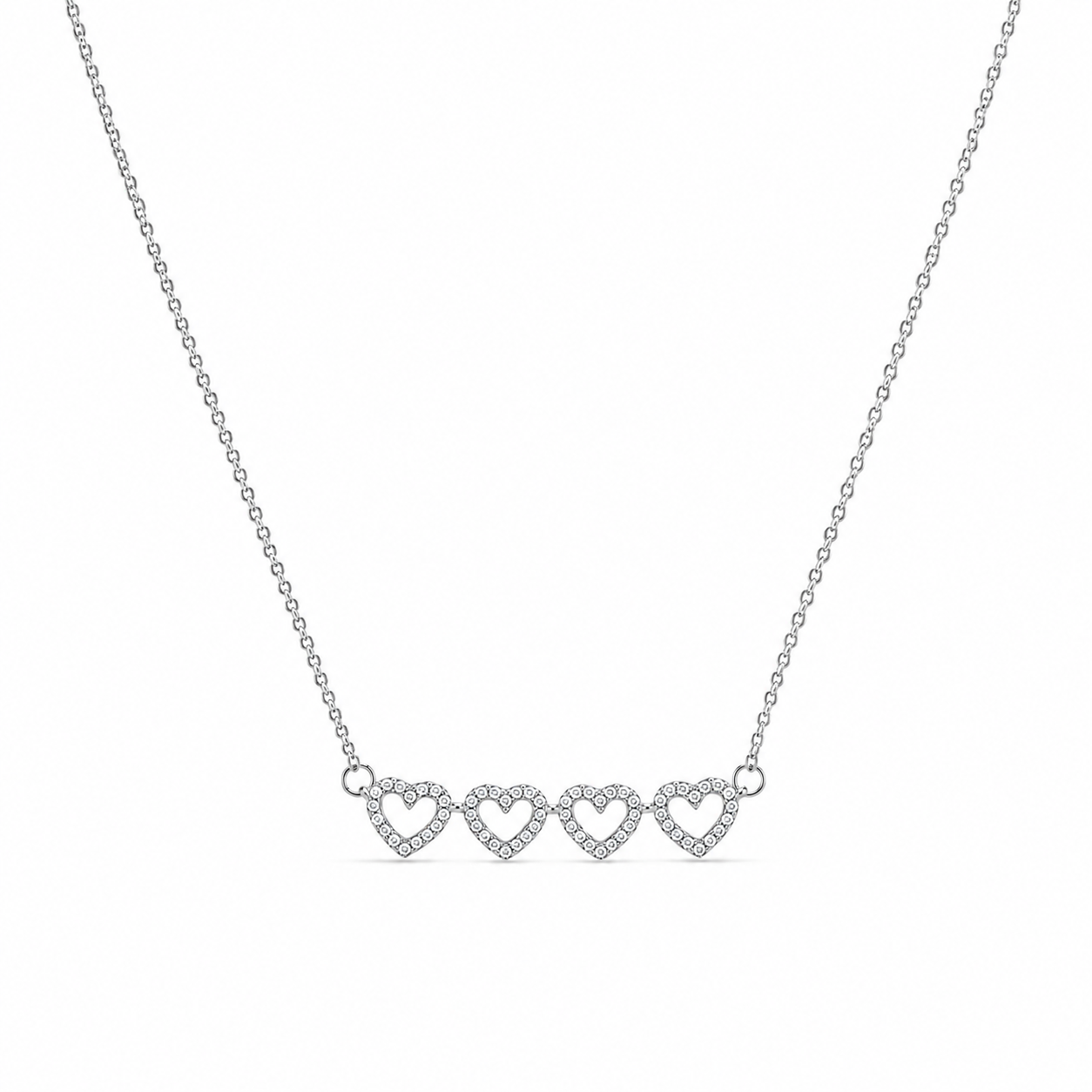 Close-Up 2-in-1 Clover Sterling Silver CZ Necklace – Hypoallergenic Fine Jewelry