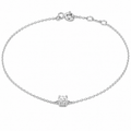 Silver bracelet with a diamond on a white background