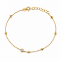 Dainty Lab Grown Moissanite Stone Gold Vermeil Bracelet