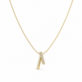 Gold necklace with a pendant on a white background