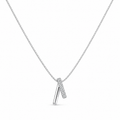 Silver necklace with a pendant on a white background