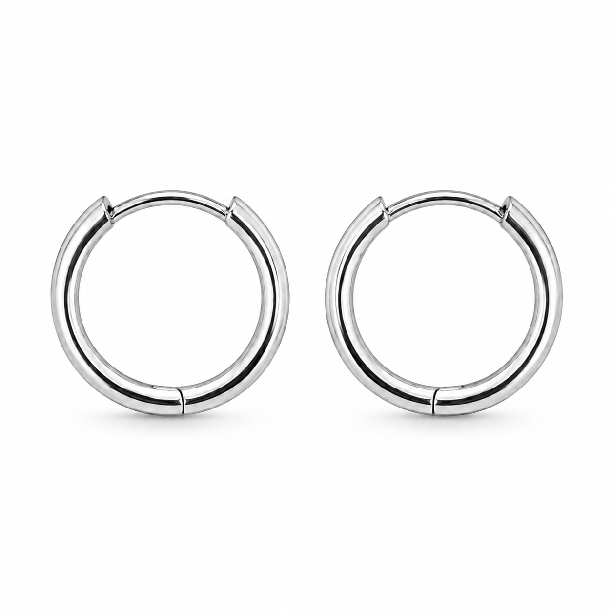 Close-Up 20mm Sterling Silver Hoop Earrings – Hinged Clasp, Hypoallergenic