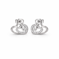 Silver Heart Infinity Stud Earrings in High Quality Sterling Silver
