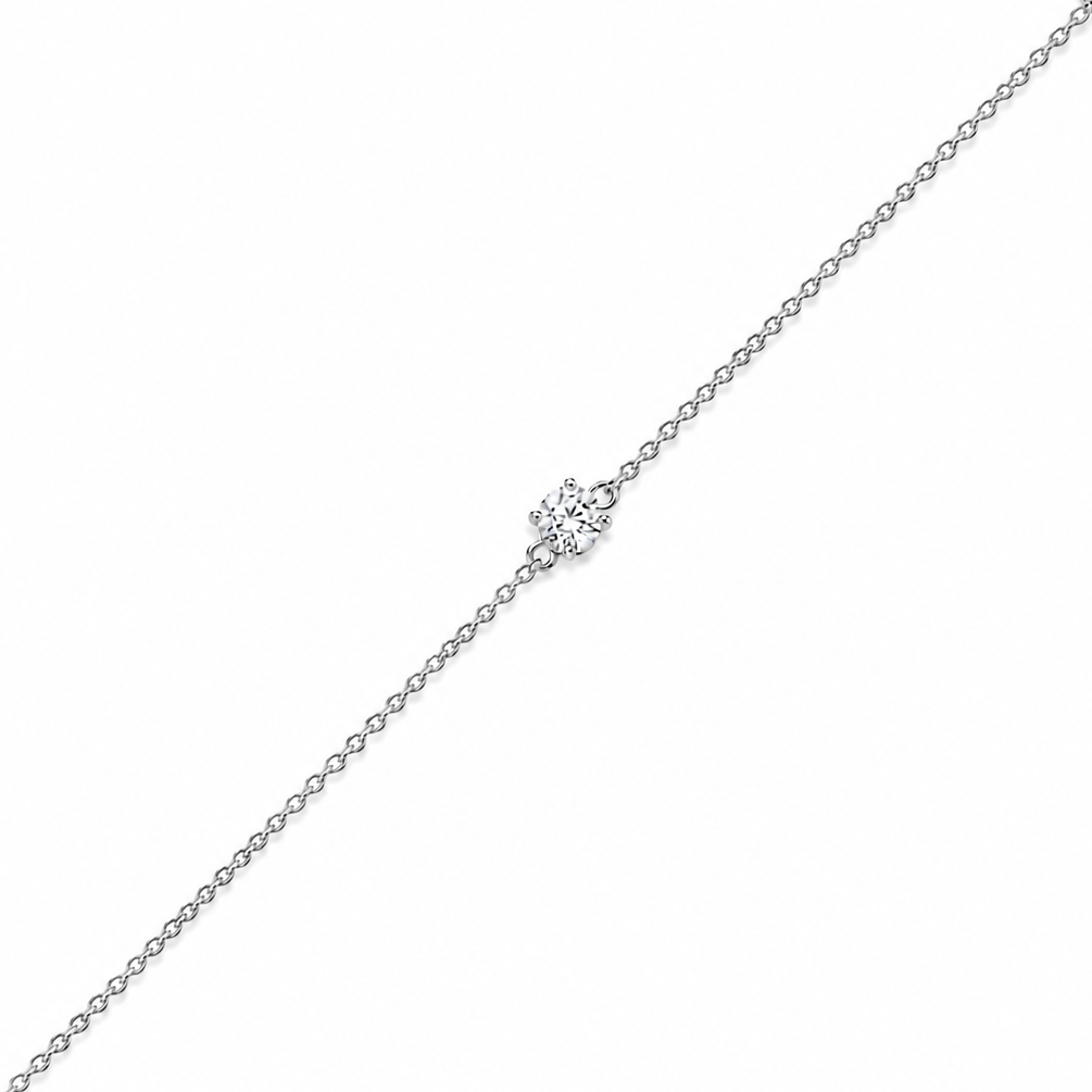 Elara Solitaire Silver Bracelet