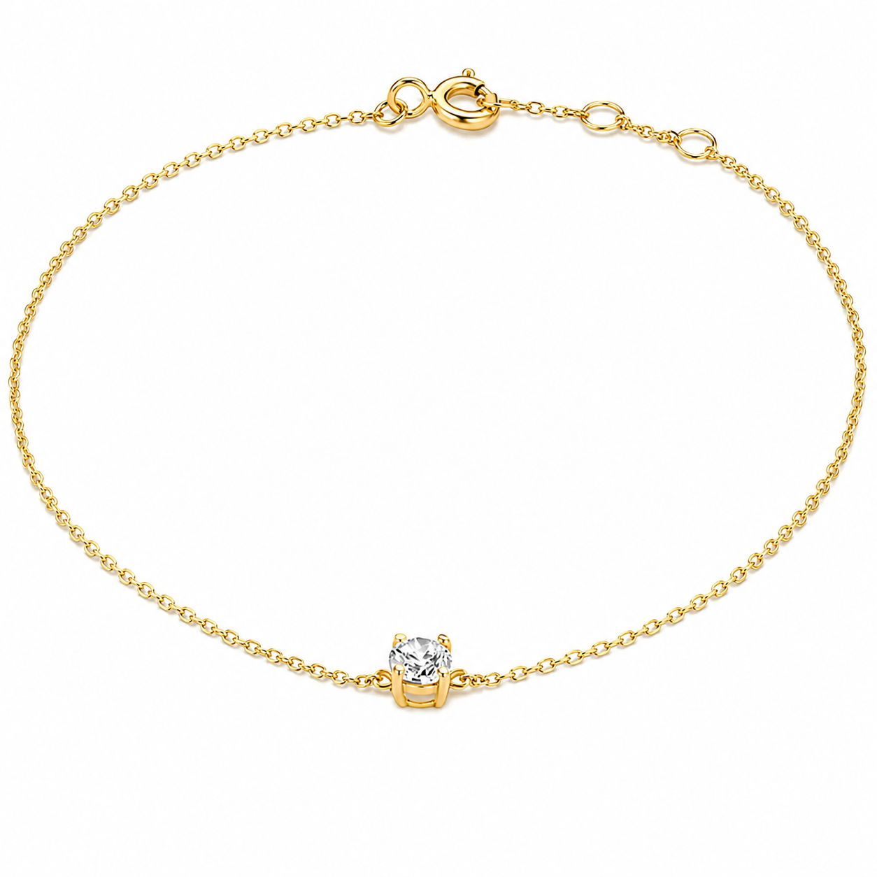 Elara Solitaire Gold Bracelet
